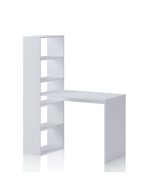 Bibliothèque bureau Art blanche - 141x53.5x24.5 cm