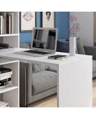 Bibliothèque bureau Art blanche - 141x53.5x24.5 cm