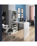 Bibliothèque bureau Art blanche - 141x53.5x24.5 cm