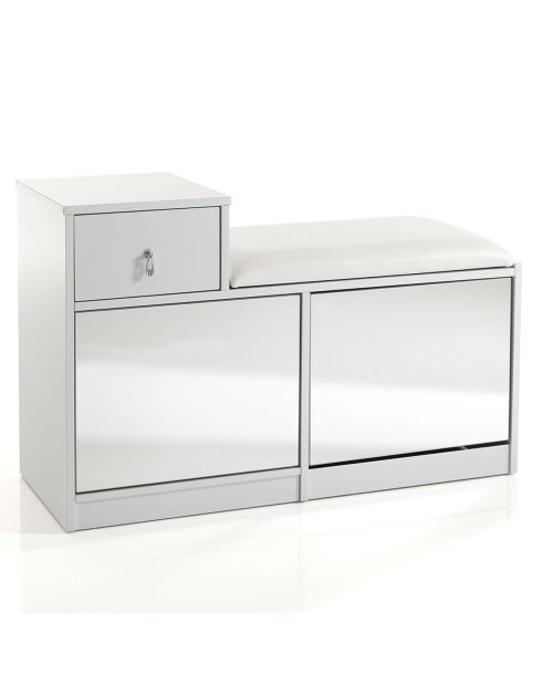 Meuble à chaussures/banc Pratiko blanc - 85x90x34 cm