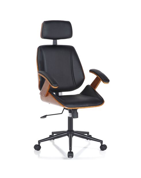 Fauteuil de bureau Visby High noyer/noir - 118/128x62x65 cm