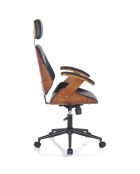 Fauteuil de bureau Visby High noyer/noir - 118/128x62x65 cm