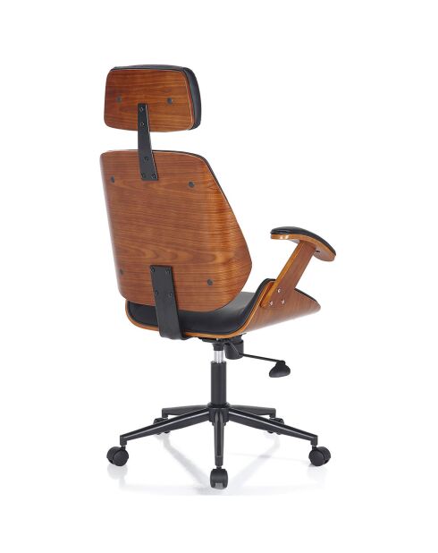 Fauteuil de bureau Visby High noyer/noir - 118/128x62x65 cm