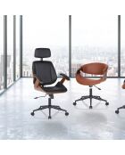 Fauteuil de bureau Visby High noyer/noir - 118/128x62x65 cm