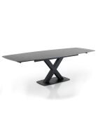 Table à rallonges Alexa marbré noir/gris - 77x90x160/195/230  cm