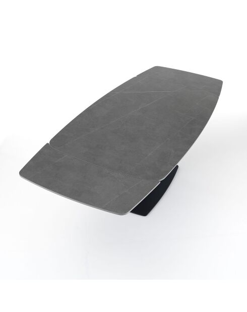 Table à rallonges Alexa marbré noir/gris - 77x90x160/195/230  cm