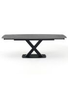 Table à rallonges Alexa marbré noir/gris - 77x90x160/195/230  cm