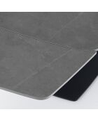 Table à rallonges Alexa marbré noir/gris - 77x90x160/195/230  cm