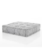 Pouf carré Outdoor Ikat gris - 75x75x20 cm