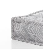 Pouf carré Outdoor Ikat gris - 75x75x20 cm
