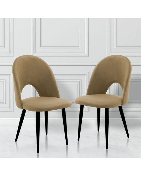 4 Chaises Nail Nocciola noisette/noir - 87x48x54 cm