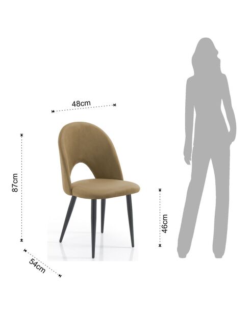 4 Chaises Nail Nocciola noisette/noir - 87x48x54 cm