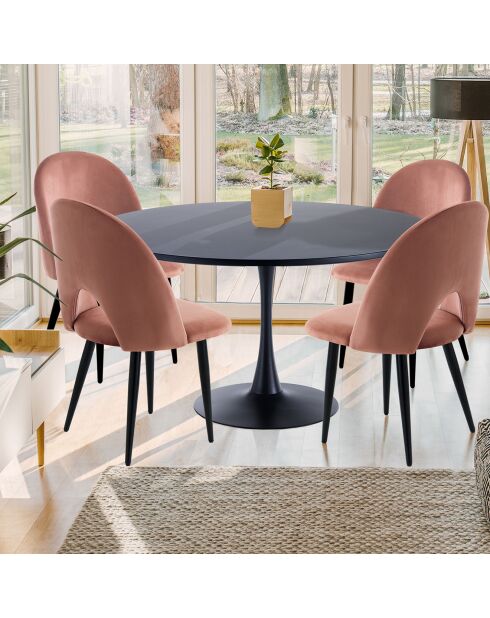 Table ronde Kyoto 120 noire - 74xØ.120 cm