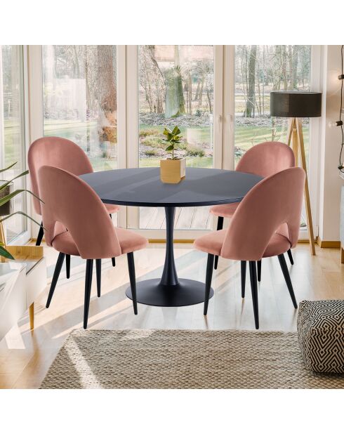 Table ronde Kyoto 120 noire - 74xØ.120 cm