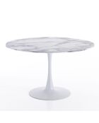 Table ronde Kyoto 120 Marble blanc/marbre - 74xØ.120 cm