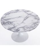 Table ronde Kyoto 120 Marble blanc/marbre - 74xØ.120 cm