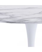 Table ronde Kyoto 120 Marble blanc/marbre - 74xØ.120 cm
