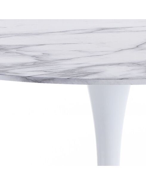 Table ronde Kyoto 120 Marble blanc/marbre - 74xØ.120 cm