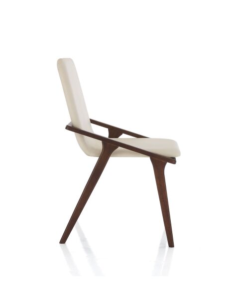 2 Chaises Gemma noyer/beige - 86x51x61 cm
