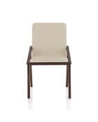 2 Chaises Gemma noyer/beige - 86x51x61 cm