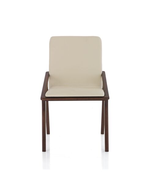 2 Chaises Gemma noyer/beige - 86x51x61 cm