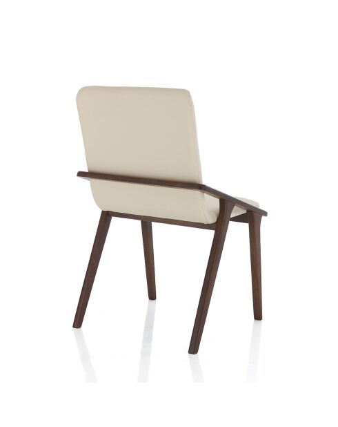2 Chaises Gemma noyer/beige - 86x51x61 cm