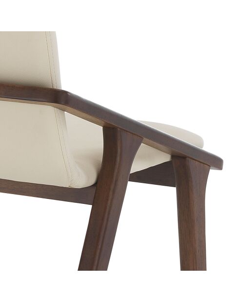 2 Chaises Gemma noyer/beige - 86x51x61 cm