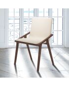 2 Chaises Gemma noyer/beige - 86x51x61 cm