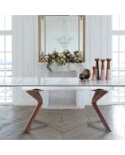 2 Chaises Gemma noyer/beige - 86x51x61 cm