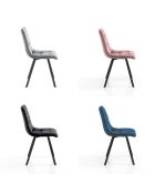 4 Chaises Toffee Colors gris/rose/noir/bleu - 87x44x56