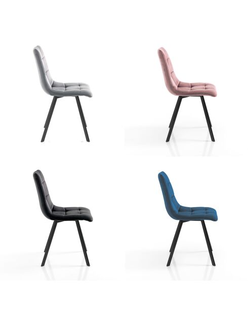 4 Chaises Toffee Colors gris/rose/noir/bleu - 87x44x56