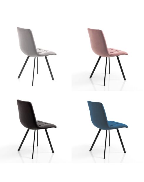 4 Chaises Toffee Colors gris/rose/noir/bleu - 87x44x56