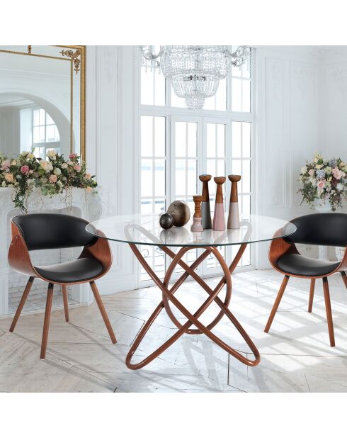 Table Hula Hoop Wood noyer - 76xØ 110 cm