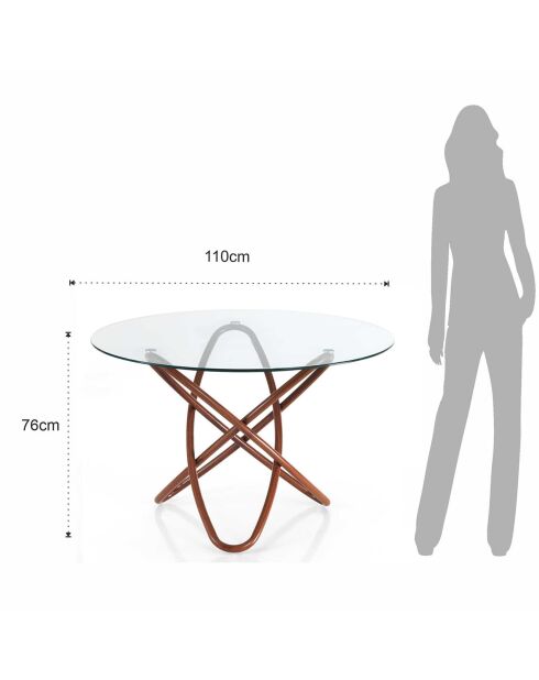 Table Hula Hoop Wood noyer - 76xØ 110 cm
