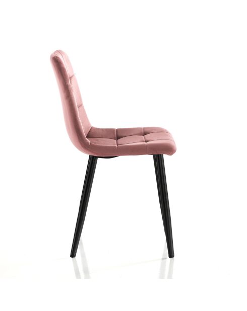 4 Chaises Faffy Pink rose/noir - 85x42x53 cm