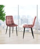 4 Chaises Faffy Pink rose/noir - 85x42x53 cm