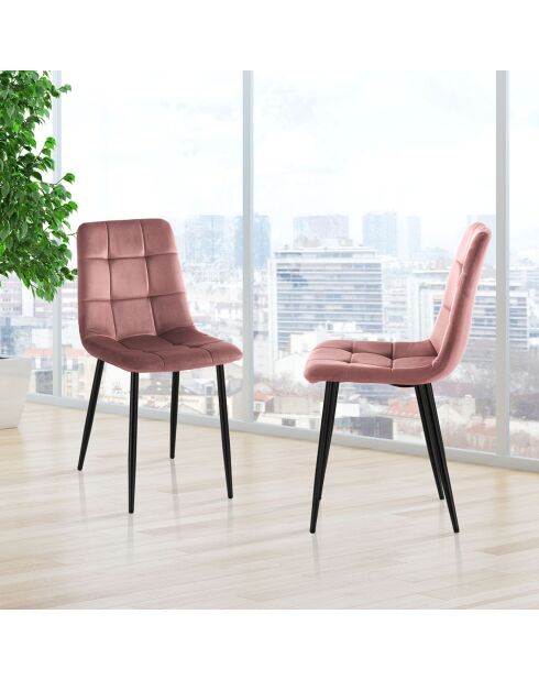 4 Chaises Faffy Pink rose/noir - 85x42x53 cm