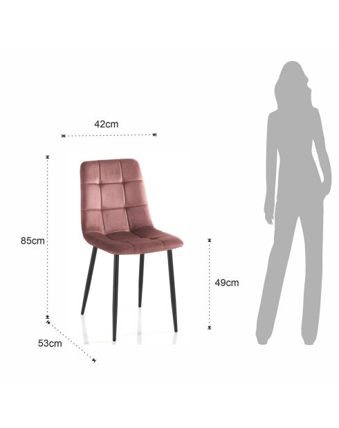 4 Chaises Faffy Pink rose/noir - 85x42x53 cm