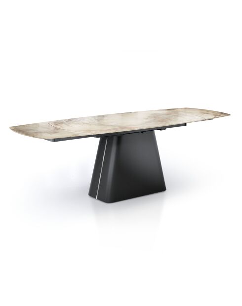 Table à rallonges Eran marbre jaune doré - 78x90x160/240 cm