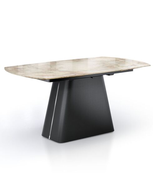 Table à rallonges Eran marbre jaune doré - 78x90x160/240 cm