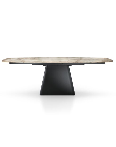 Table à rallonges Eran marbre jaune doré - 78x90x160/240 cm