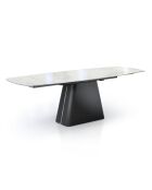 Table à rallonges Eran marbre blanc brillant - 78x90x160/240 cm