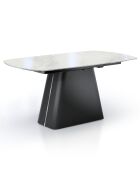 Table à rallonges Eran marbre blanc brillant - 78x90x160/240 cm