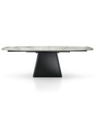 Table à rallonges Eran marbre blanc brillant - 78x90x160/240 cm