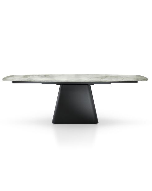 Table à rallonges Eran marbre blanc brillant - 78x90x160/240 cm
