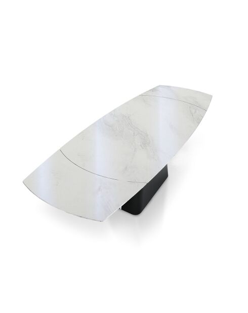 Table à rallonges Eran marbre blanc brillant - 78x90x160/240 cm