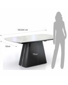 Table à rallonges Eran marbre blanc brillant - 78x90x160/240 cm