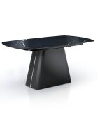 Table à rallonges Eran marbre noir brillant - 78x90x160/240 cm