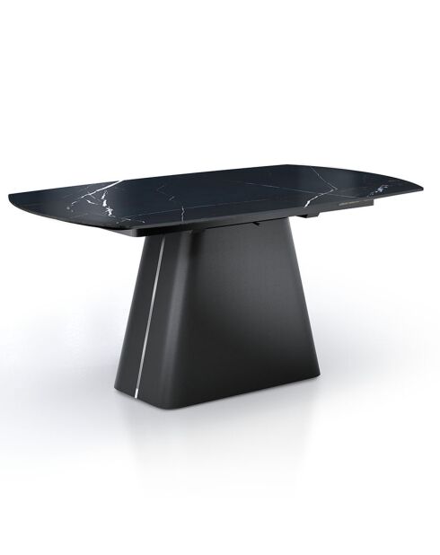 Table à rallonges Eran marbre noir brillant - 78x90x160/240 cm