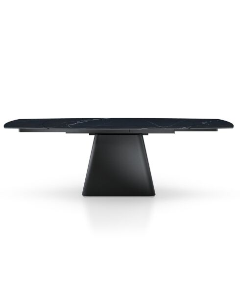 Table à rallonges Eran marbre noir brillant - 78x90x160/240 cm